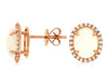 3.75CT DIAMOND & AAA OPAL 14KT ROSE GOLD OVAL & ROUND HALO CLASSIC STUD EARRINGS