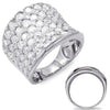 LARGE 3.42CT DIAMOND 14K WHITE GOLD CLASSIC MULTI ROW INVISIBLE ANNIVERSARY RING