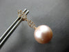 ESTATE .45CT DIAMOND & AAA PINK SOUTH SEA PEARL 18KT ROSE GOLD HANGING EARRINGS
