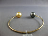 AAA TAHITIAN & GOLDEN SOUTH SEA PEARL 14KT YELLOW GOLD LOVE CUFF BANGLE BRACELET