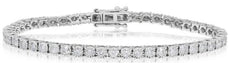 3.0CT DIAMOND 14K WHITE GOLD ROUND CLASSIC 4 PRONG ETERNITY CUFF TENNIS BRACELET