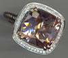 LARGE 6.24CT DIAMOND & AAA MORGANITE 18K ROSE GOLD CUSHION & ROUND HALO FUN RING