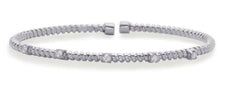 .20CT DIAMOND 14Kt WHITE GOLD 3D ROUND 5 STONE ROPE FLEXIBLE FUN BANGLE BRACELET