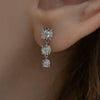 ESTATE .22CT DIAMOND 18K WHITE GOLD PAST PRESENT FUTURE JOURNEY HANGING EARRINGS