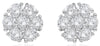 ESTATE .73CT DIAMOND 14KT WHITE GOLD 3D CLASSIC FLOWER STUD EARRINGS