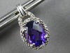 2.26CT DIAMOND & AAA AMETHYST OVAL & ROUND 14KT WHITE HALO GOLD HANGING EARRINGS
