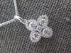 .42CT DIAMOND 18KT WHITE GOLD CLASSIC 4 LEAF CLOVER FLOWER LOVE FLOATING PENDANT