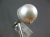 LARGE .37CT DIAMOND & AAA SOUTH SEA PEARL 18KT WHITE GOLD CLASSIC HALO LOVE RING
