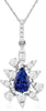 .77CT DIAMOND & AAA TANZANITE 14KT WHITE GOLD PEAR SHAPE & ROUND FLOWER PENDANT