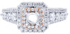 .67CT DIAMOND 18KT WHITE AND ROSE GOLD 3D ROUND DOUBLE HALO SQUARE OCTAGON RING