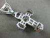 MASSIVE 1.30CT DIAMOND 14KT WHITE GOLD 3D FILIGREE CROSS PENDANT & CHAIN #27657