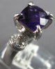 1.52CT DIAMOND & AAA AMETHYST 14KT WHITE GOLD 3D CUSHION & ROUND ENGAGEMENT RING