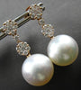 LARGE .79CT DIAMOND & AAA SOUTH SEA PEARL 18K ROSE GOLD 3D LOVE HANGING EARRINGS