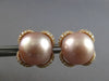 LARGE .43CT DIAMOND & AAA PINK SOUTH SEA PEARL 18KT ROSE GOLD 3D STUD EARRINGS