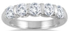 ESTATE 1.5CT 14KT WHITE GOLD 3D ROUND 5 STONE CHANNEL WEDDING ENGAGEMENT RING