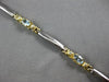 1.37CT DIAMOND & AAA AQUAMARINE 14KT 2 TONE GOLD OVAL & ROUND 3 STONE BRACELET