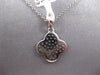 .28CT DIAMOND 14KT WHITE GOLD 3D CLASSIC 4 LEAF CLOVER FLOWER FLOATING PENDANT