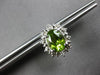 2.52CT DIAMOND & AAA PERIDOT 14K WHITE GOLD 3D FLOWER OVAL & ROUND STUD EARRINGS