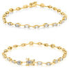 1.30CT DIAMOND 14KT YELLOW GOLD ROUND & BAGUETTE BY THE YARD ETERNITY BRACELET