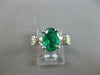 ESTATE 1.76CT DIAMOND & AAA EMERALD 14KT WHITE GOLD OVAL ENGAGEMENT RING #27630