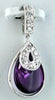1.71CT DIAMOND & AAA AMETHYST 14K WHITE GOLD PEAR SHAPE & ROUND FLOATING PENDANT