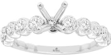 1.0CT DIAMOND 14KT WHITE GOLD 3D CLASSIC SHARED PRONG SEMI MOUNT ENGAGEMENT RING
