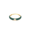 ESTATE .03CT DIAMOND & GREEN ENAMEL 18KT YELLOW GOLD SOLITAIRE ETOILE FUN RING
