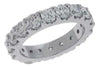 LARGE 4.25CT DIAMOND 14K WHITE GOLD ROUND SHARED PRONG ETERNITY ANNIVERSARY RING