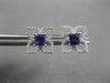 .75CT DIAMOND & AAA AMETHYST 14KT WHITE GOLD PRINCESS CUT & ROUND STUD EARRINGS