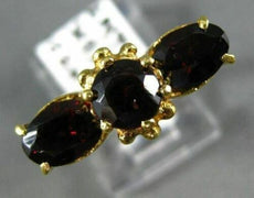 ANTIQUE WIDE 2.60CT AAA GARNET 18KT YELLOW GOLD THREE STONE FILIGREE RING #22641