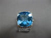 LARGE 10.80CT DIAMOND & AAA BLUE TOPAZ 14KT WHITE GOLD CUSHION & ROUND HALO RING