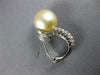 .85CT DIAMOND & AAA GOLDEN SOUTH SEA PEARL & SAPPHIRE 18K WHITE GOLD 3D EARRINGS