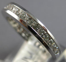 1.45CT DIAMOND 14KT WHITE GOLD PRINCESS ETERNITY 3.5mm WEDDING ANNIVERSARY RING