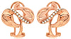 ESTATE .13CT DIAMOND 14KT ROSE GOLD CRISS CROSS FLORAL CLIP ON HANGING EARRINGS