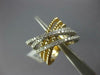 .69CT DIAMOND 14KT 2 TONE GOLD MULTI ROW CRISS CROSS INFINITY BEADED LOVE RING
