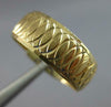 ESTATE WIDE 14KT YELLOW GOLD MATTE & SHINY HANDETCHED WEDDING ANNIVERSARY RING