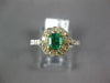 1.13CT DIAMOND & AAA EMERALD 14K 2 TONE GOLD SQUARE HALO FRIENDSHIP PROMISE RING