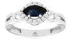 .89CT DIAMOND & AAA SAPPHIRE 14KT WHITE GOLD MARQUISE & ROUND LOVE KNOT FUN RING