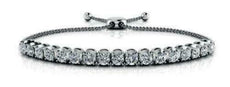 .55CT DIAMOND 14KT WHITE GOLD 3D CLASSIC 4 PRONG ADJUSTABLE BAR TENNIS BRACELET