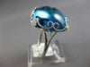 EXTRA LARGE 18.06CT DIAMOND & AAA BLUE TOPAZ 14K WHITE GOLD SQUARE CABOCHON RING