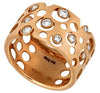 ESTATE LARGE .35CT DIAMOND 18KT ROSE GOLD 3D ETOILE FUN WEDDING ANNIVERSARY RING