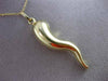 ESTATE 14K YELLOW GOLD 3D SHINY HANDCRAFTED ITALIAN HORN FLOATING PENDANT #24297