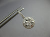 1.35CT DIAMOND 14KT WHITE GOLD 3D CLUSTER FLOWER HALO LEVERBACK HANGING EARRINGS