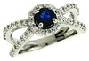 1.36CT DIAMOND & AAA SAPPHIRE 14KT WHITE GOLD 3D HALO INFINITY FRIENDSHIP RING