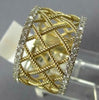 WIDE .80CT DIAMOND 14KT 2 TONE GOLD 3D SQUARE CRISS CROSS ETERNITY LOVE RING