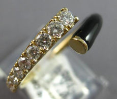 .43CT DIAMOND & BLACK ENAMEL 14K YELLOW GOLD GRADUATING JOURNEY CRISS CROSS RING