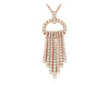 ESTATE LARGE .95CT DIAMOND 14KT ROSE GOLD MULTI BAR CHANDELIER FLOATING PENDANT