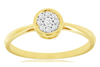 ESTATE .09CT DIAMOND 14KT YELLOW GOLD 3D CLUSTER FLOWER CLASSIC BEZEL FUN RING