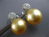 EXTRA LARGE .54CT DIAMOND & AAA GOLDEN SOUTH SEA PEARL 18KT WHITE GOLD EARRINGS