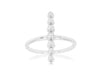 0.20CT DIAMOND 14KT WHITE GOLD 3D CLASSIC 7 STONE BEZEL BAR FUN RING